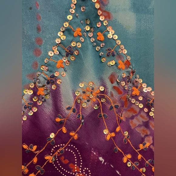 Tie dye beaded sheer top from Pyramid Collection - Picture 3 of 5